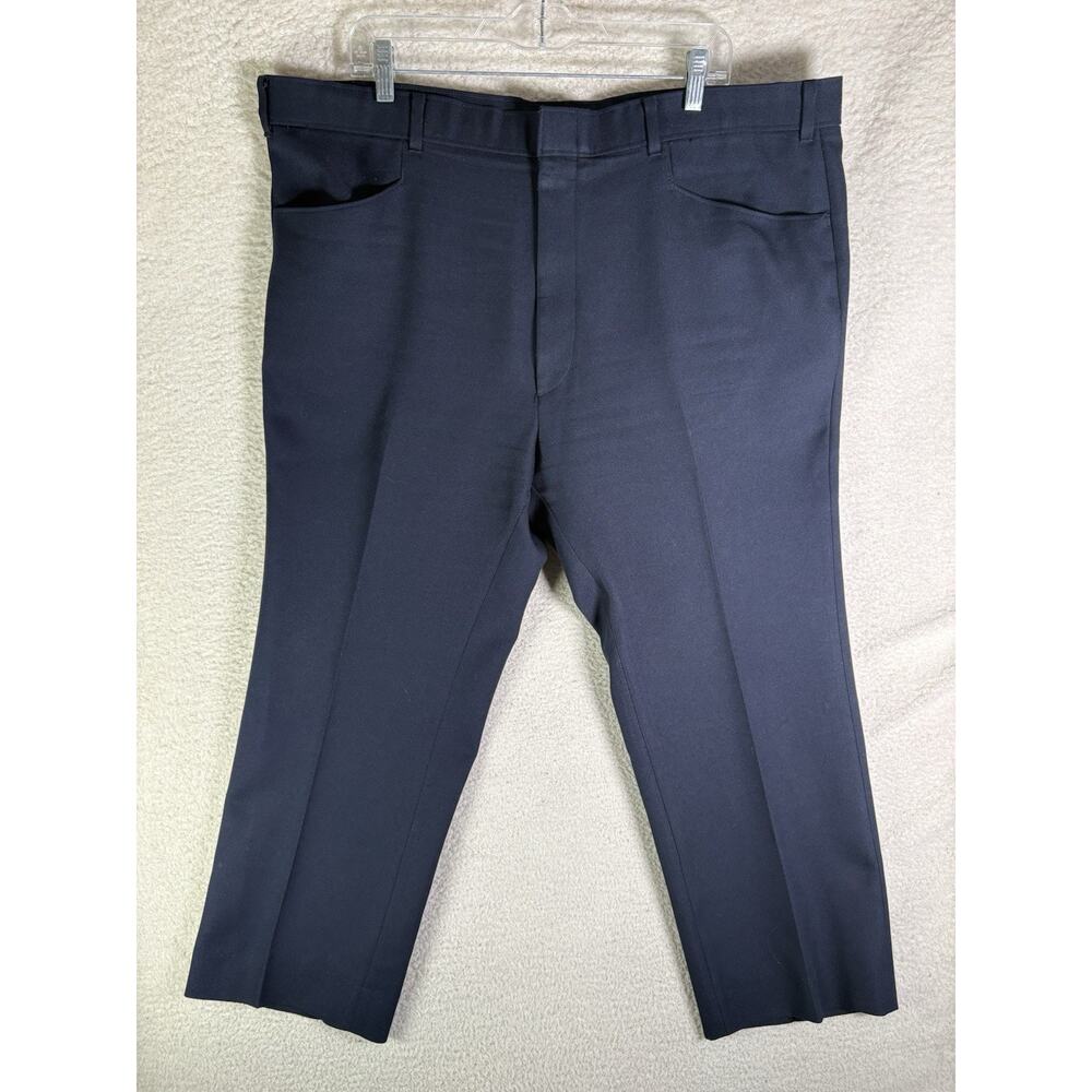 Vintage Levis Action Slacks Mens 42x26 Blue Polyester Dacron Pants Umpire 80s